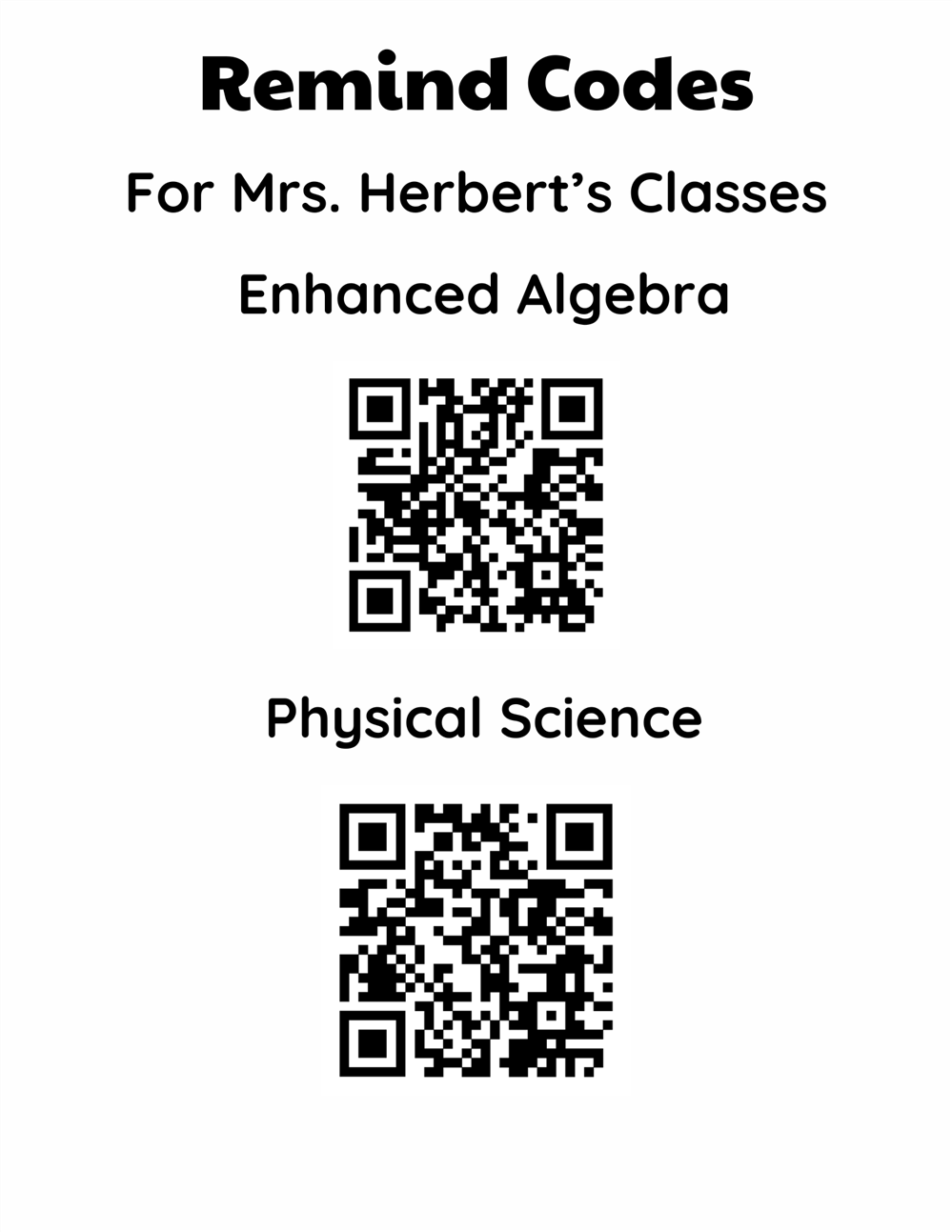 Remind Codes